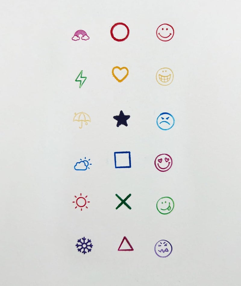 ZMLSED 6-in-1 Planner Stamp Set - Portable Emoji Bujo Weather Themes Stamps with Storage Case for Bullet Journal, Scrapbooking, Travel, Daily Planning -100mm x 15mm (3pcs) - Image 3